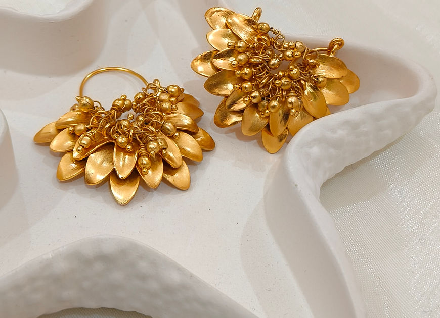 Kusuma Yellow Bloom Hoop Earrings!!