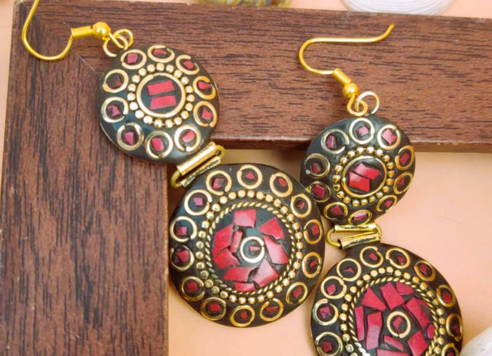 2Layer BohoTibetian Long Earrings!!