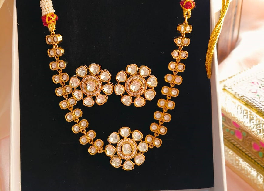 Mananya Polki Kundan choker with Earrings