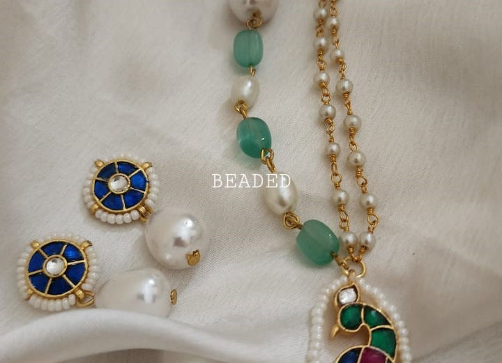 Mayura Kundan Polki Necklace with Earrings!!