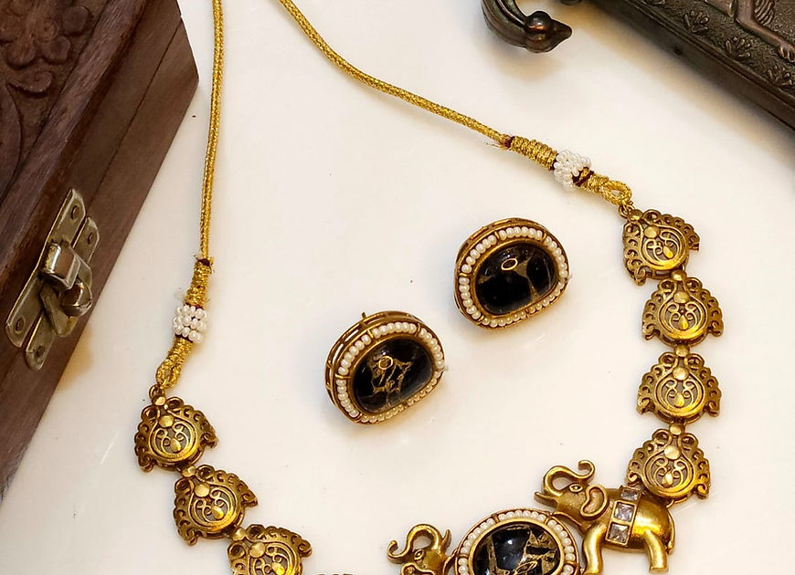 Gajodhar Choker Necklace Earrings Set!!