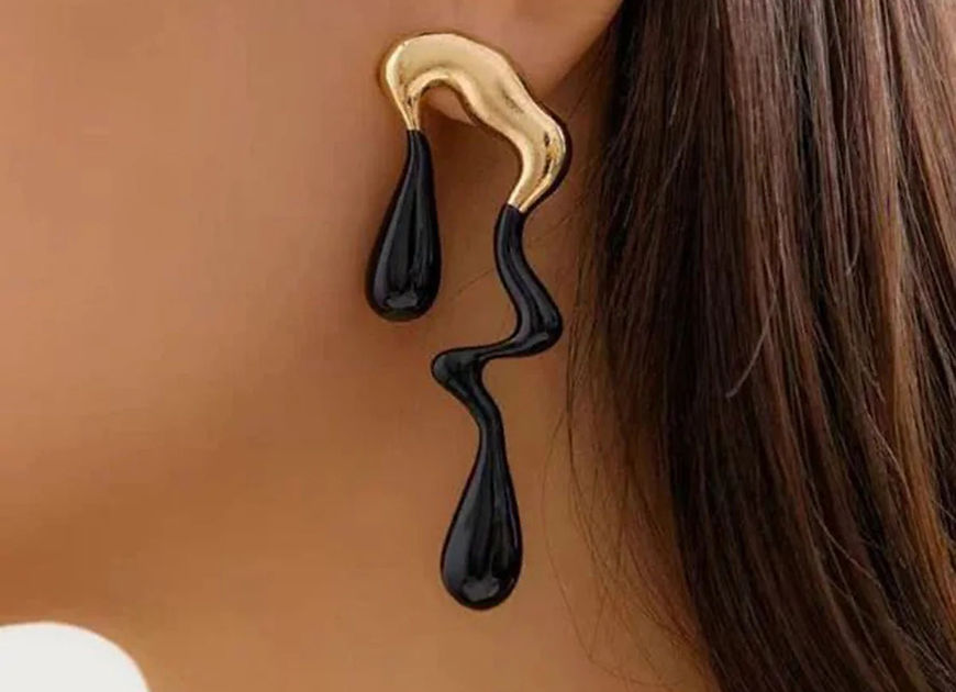 Milika Long Drop Enamel Dangler Earrings