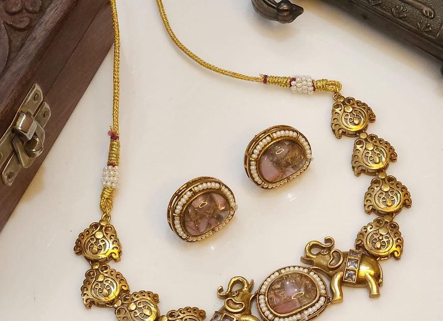 Gajodhar Choker Necklace Earrings Set!!