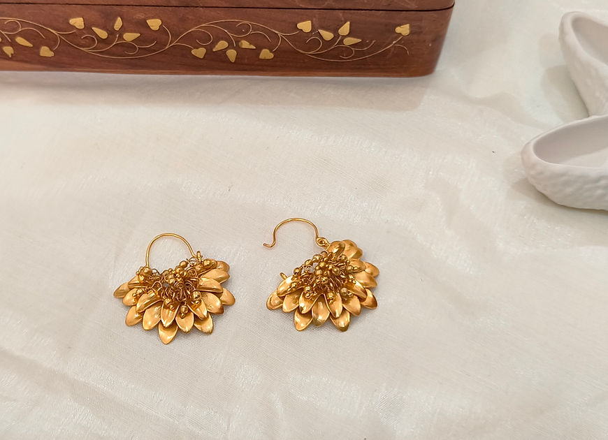Kusuma Yellow Bloom Hoop Earrings!!