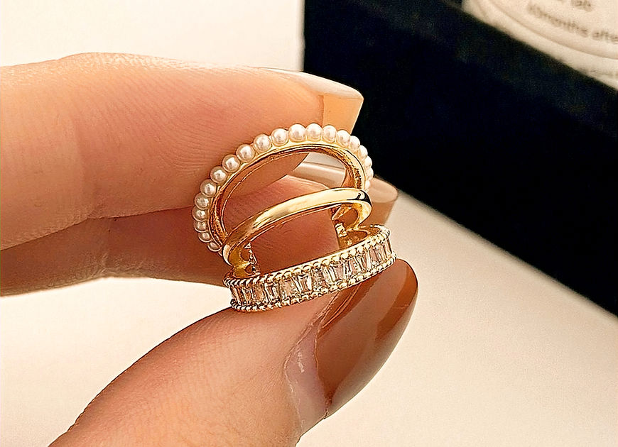 Baguette CZ Pearl Ear Cuff Earrings!!