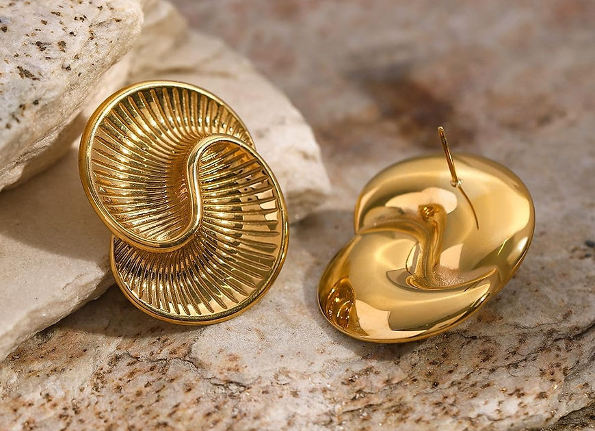Vibha Wave spiral Stud Earrings