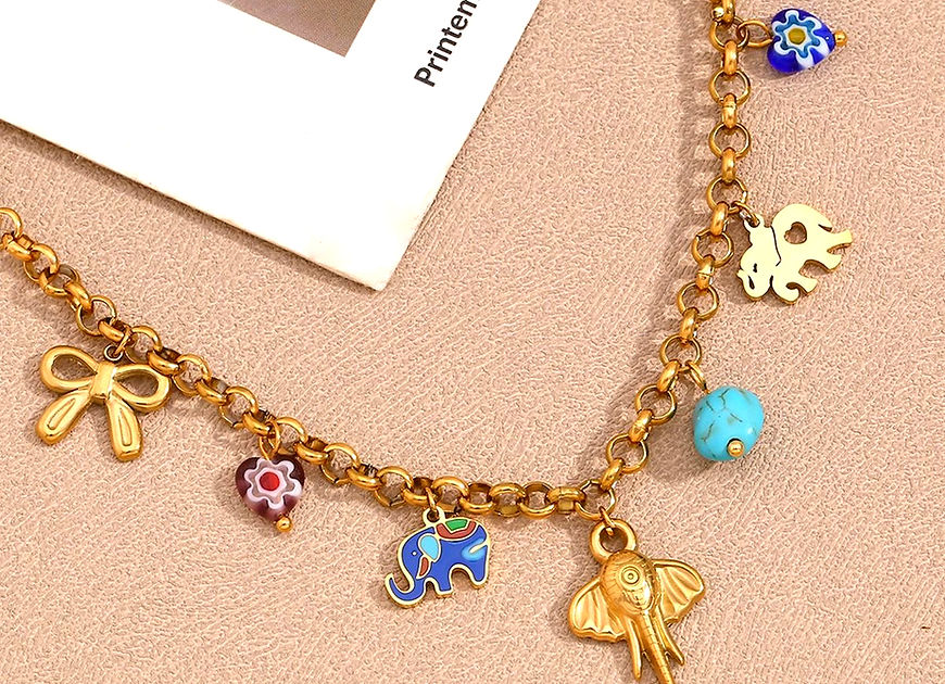 Colossus Gajah Multi Charms Necklace!!