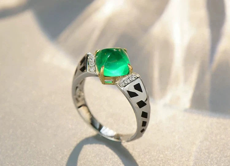 Elina Emarald Green CZ Crystal Adjustable Ring!!