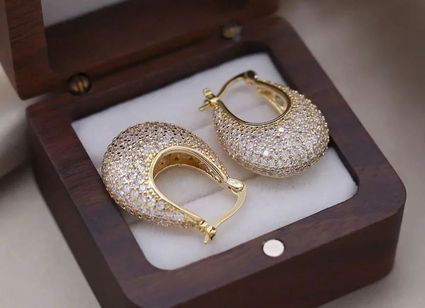 Parishobhita CZ Stone Hoop Bali Earrings