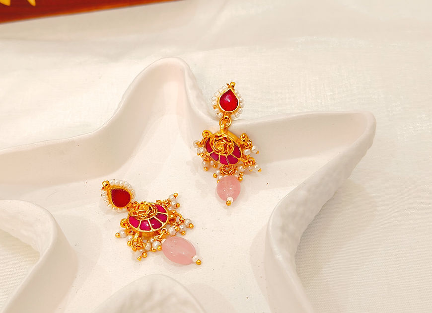 Vibhava Pacchi kundan Pearl Necklace with Earrings!!!