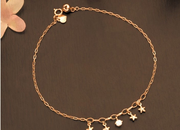 Charming Star With CZ Stone Anklet