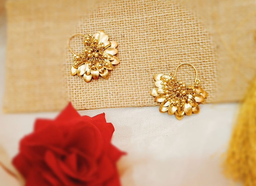 Kusuma Yellow Bloom Hoop Earrings!!