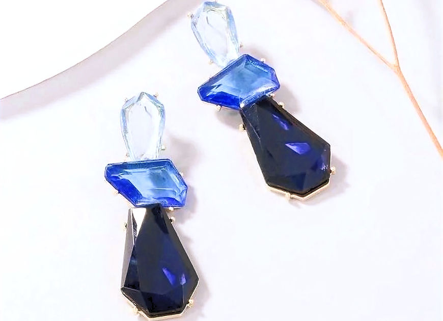 Shades of blue Drop Dangle Earrings!!