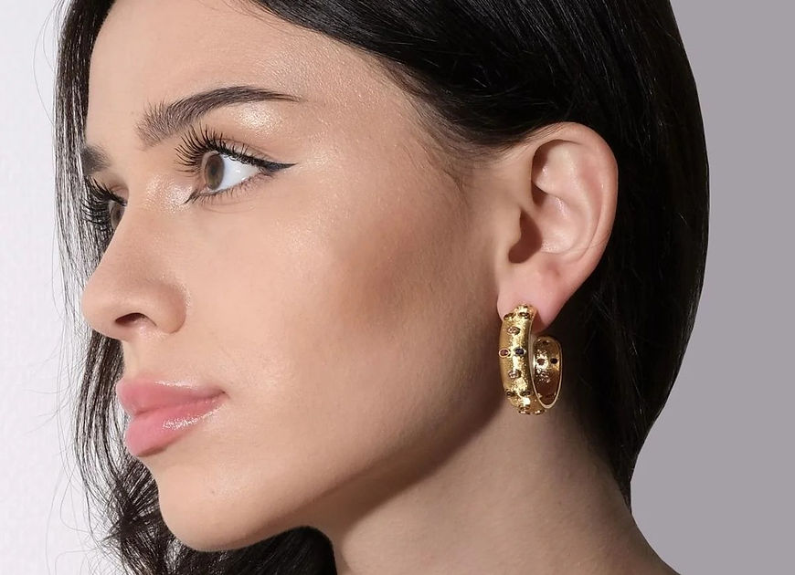 Kyveli Rainbow CZ Multicolor Hoop Earrings!!