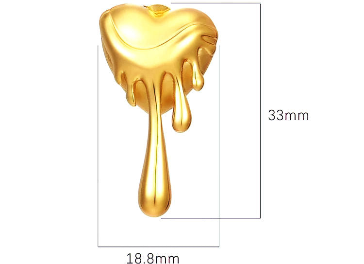 Heart Drops Golden Stud Earrings!!