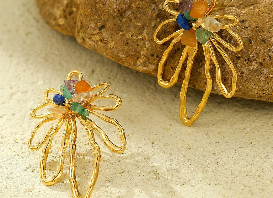 Marichi Flower Multi Gemstone Earrings!!