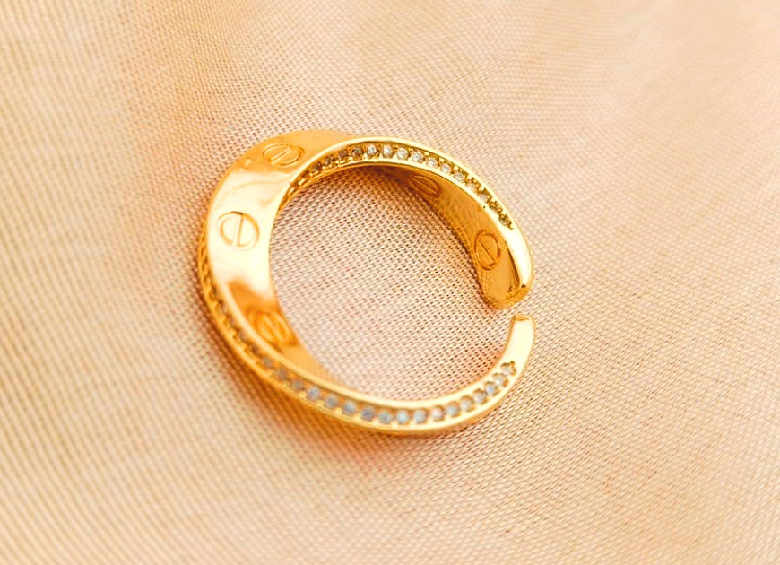 Revathi Screw Wave CZ Adjustable Ring!!