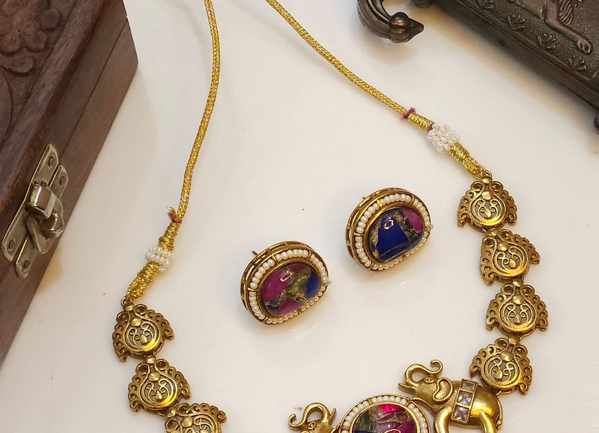 Gajodhar Choker Necklace Earrings Set!!
