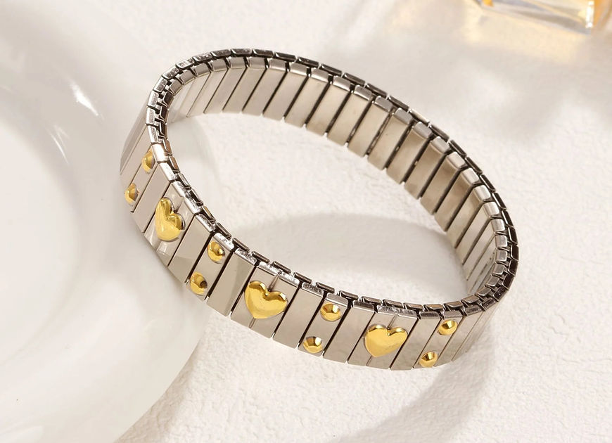 Kanishka Dual tone Heart Stretchable Bracelet!!