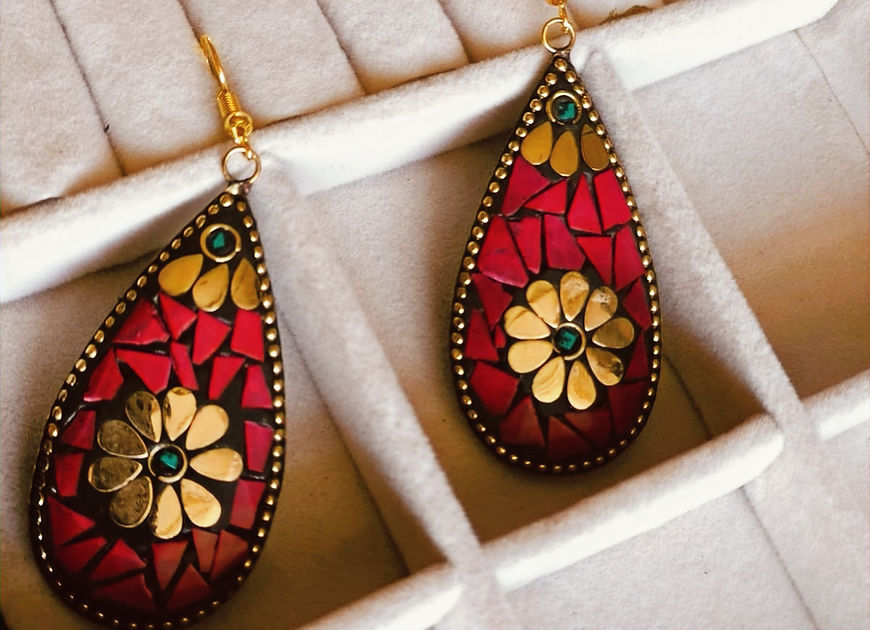 Vasanti Tibetian Dangle Earrings!!