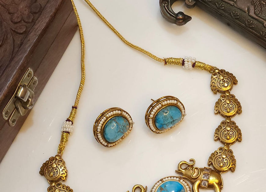 Gajodhar Choker Necklace Earrings Set!!