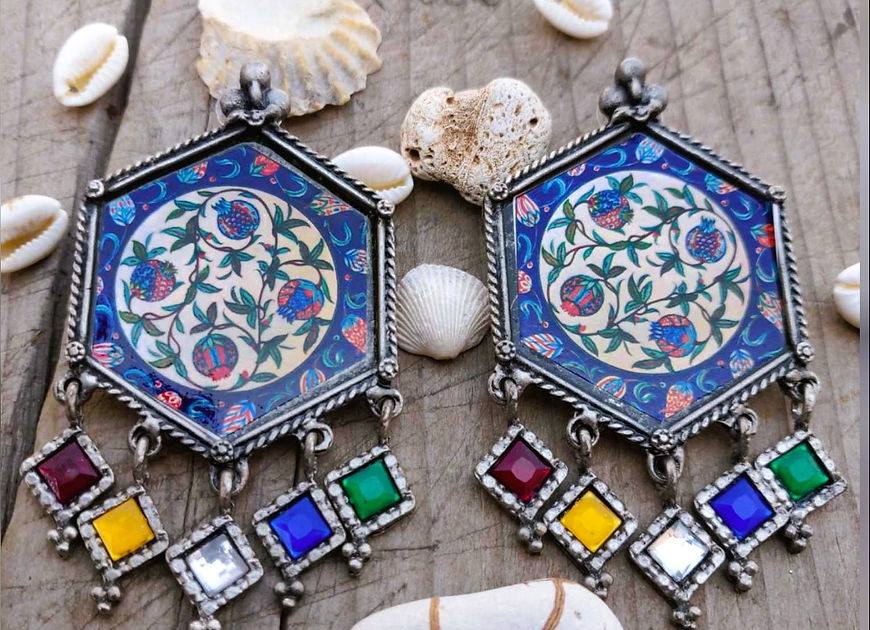 Mita Meenakari Mirror work Earrings!!