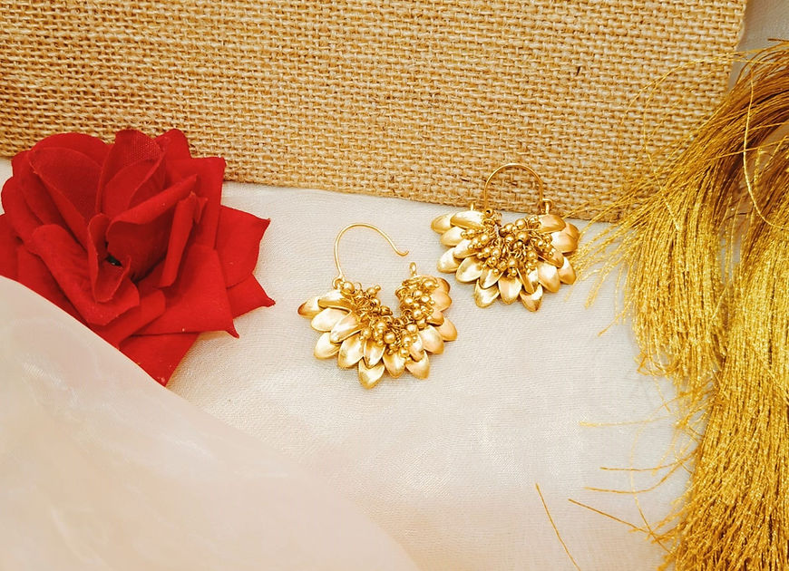 Kusuma Yellow Bloom Hoop Earrings!!