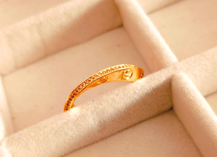 Revathi Screw Wave CZ Adjustable Ring!!