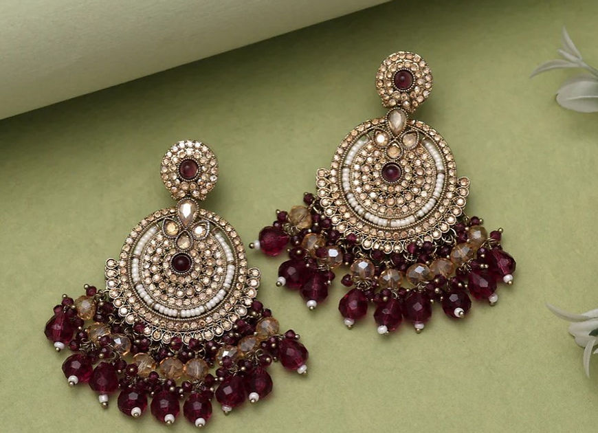 Purple Janvi Drop Dangle Earrings!!