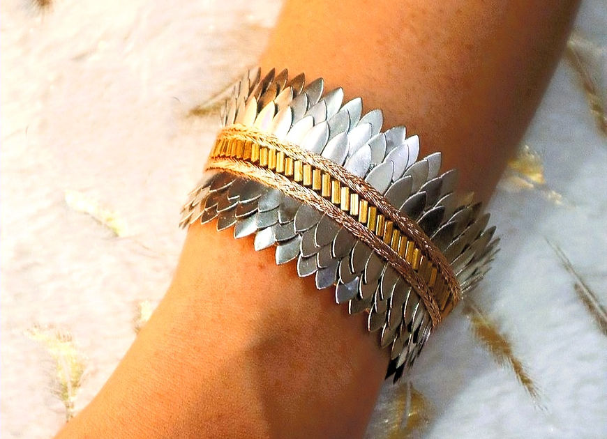 Rosemary Dual tone Statement Bracelet