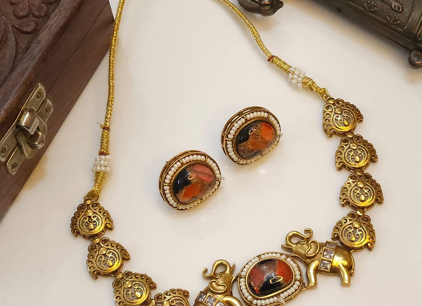 Gajodhar Choker Necklace Earrings Set!!