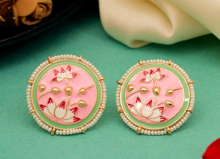 Padmini Pink Big Studs