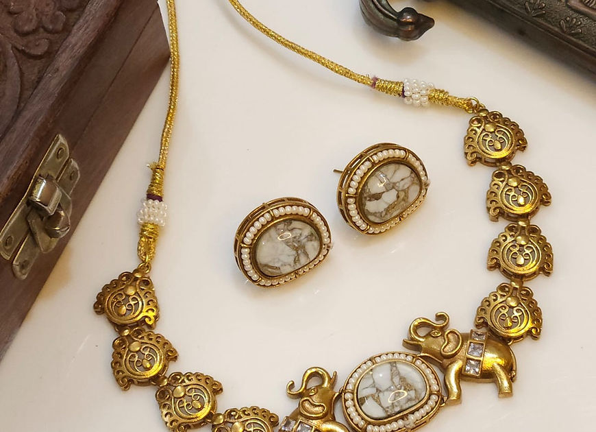 Gajodhar Choker Necklace Earrings Set!!