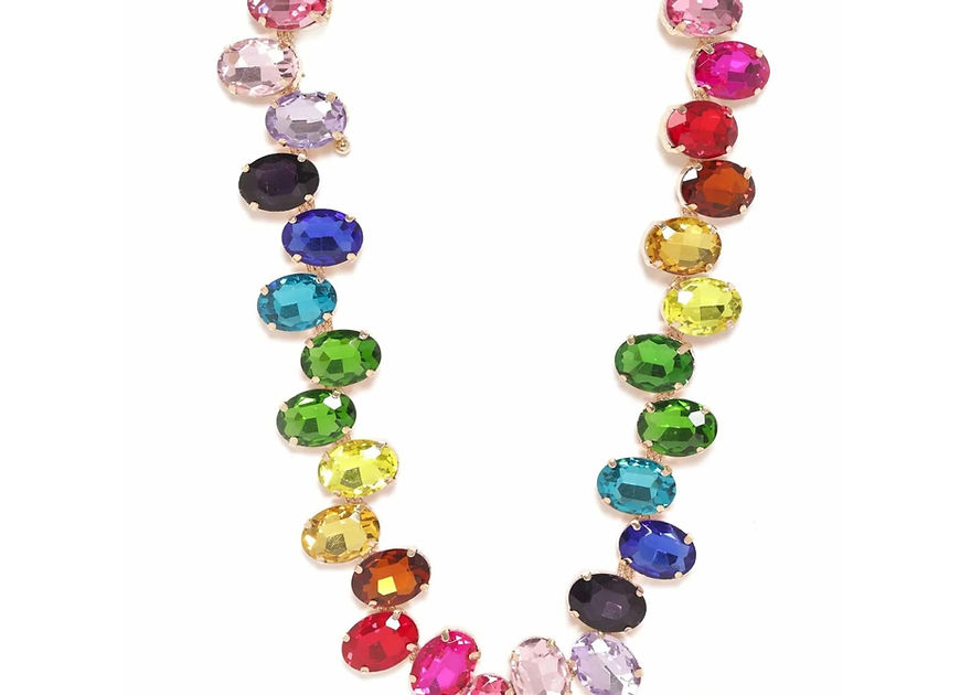 Dyotana Multi color Necklace With Earrings