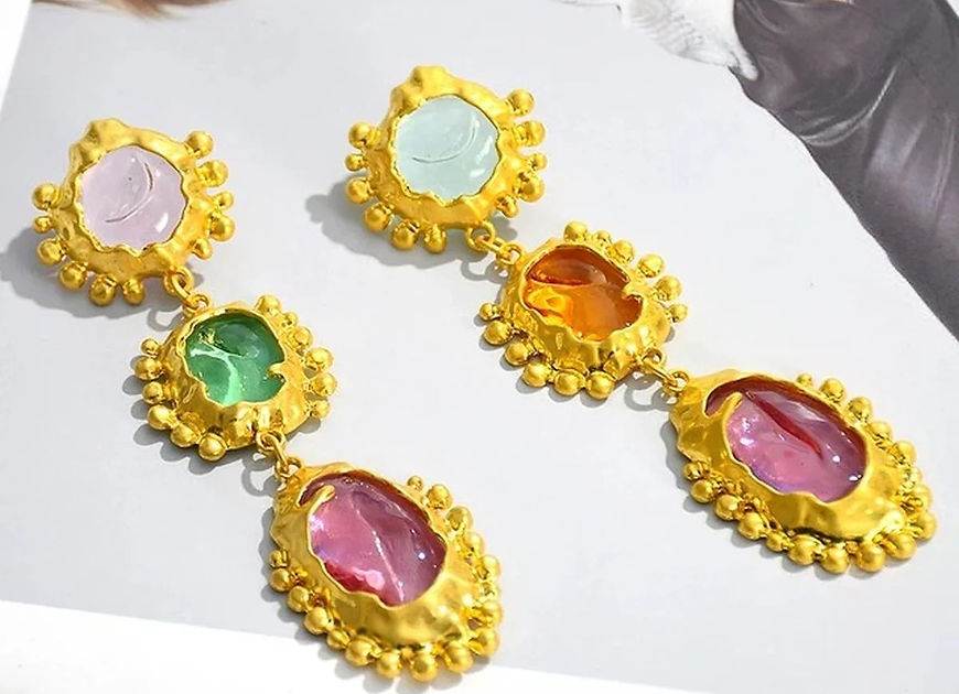 Iris Multicolor Spring Fling Dangle Earrings!!