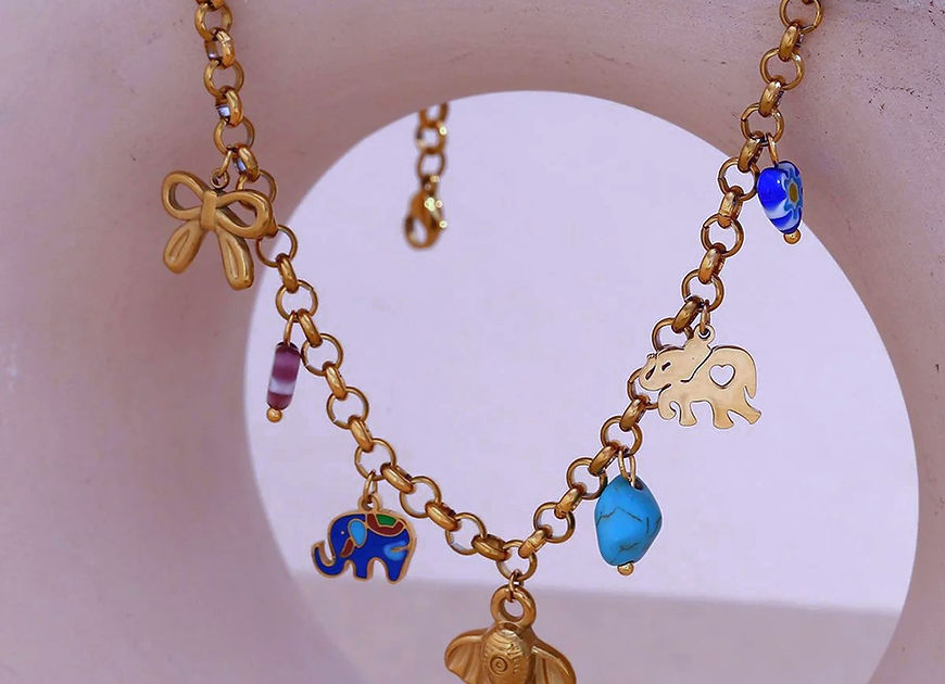 Colossus Gajah Multi Charms Necklace!!