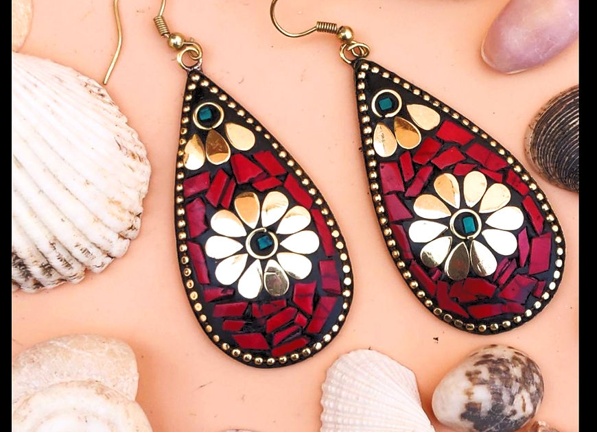 Vasanti Tibetian Dangle Earrings!!