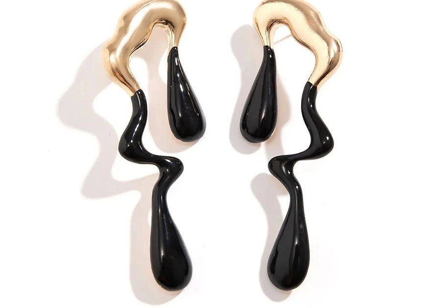 Milika Long Drop Enamel Dangler Earrings