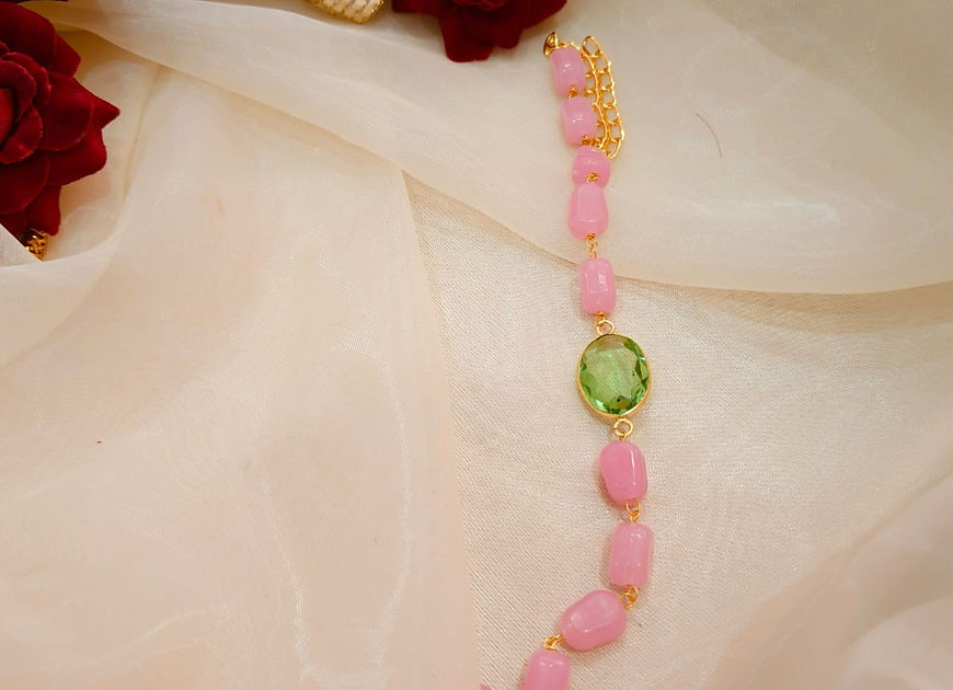 Azalea Begonias Green Stone Bracelet