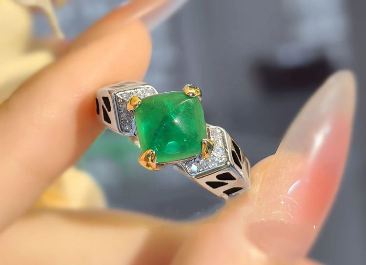 Elina Emarald Green CZ Crystal Adjustable Ring!!