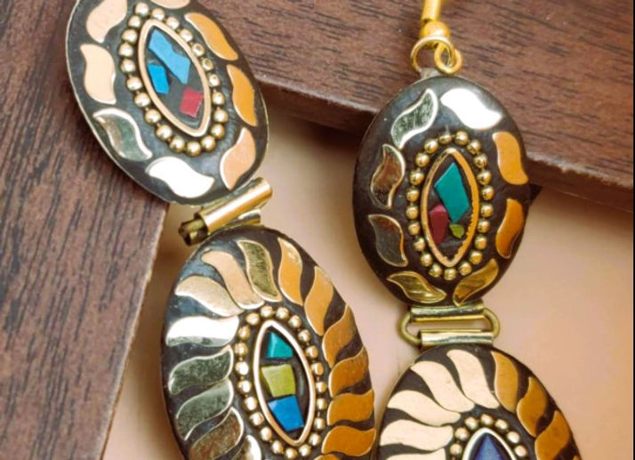 2Layer BohoTibetian Long Earrings!!