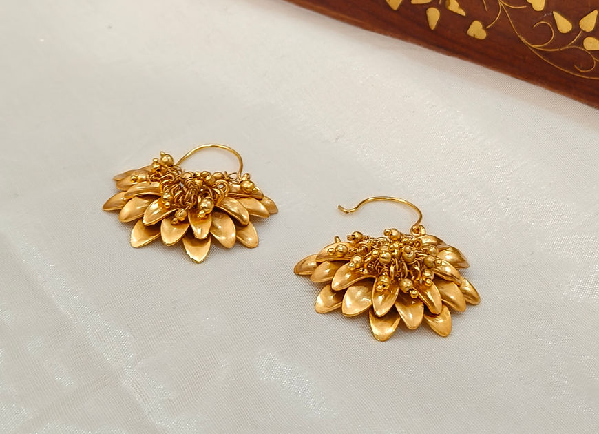 Kusuma Yellow Bloom Hoop Earrings!!