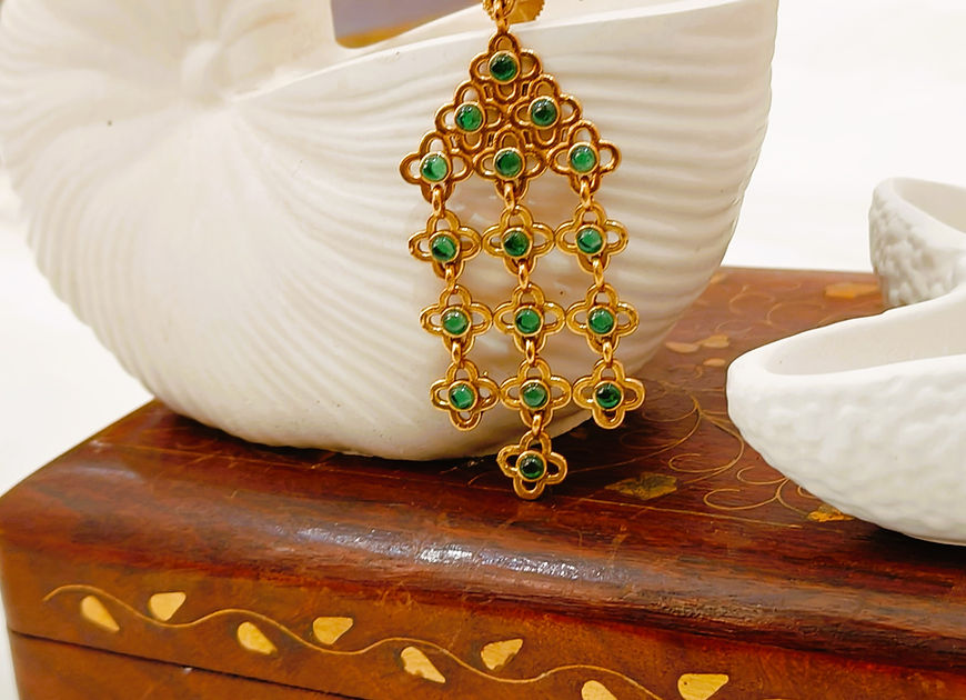 Kriti Long Drop Green Earrings!!