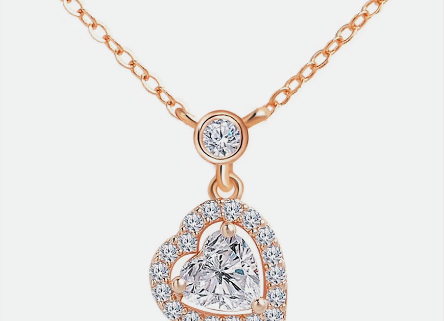 Valentine CZ Crystal Heart Pendent Chain!!