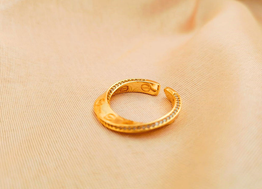 Revathi Screw Wave CZ Adjustable Ring!!