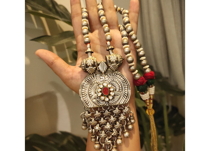 Madhuka Detailed Kundan Long Necklace