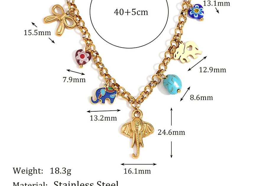 Colossus Gajah Multi Charms Necklace!!