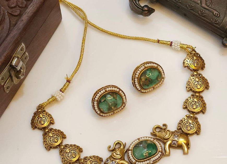 Gajodhar Choker Necklace Earrings Set!!