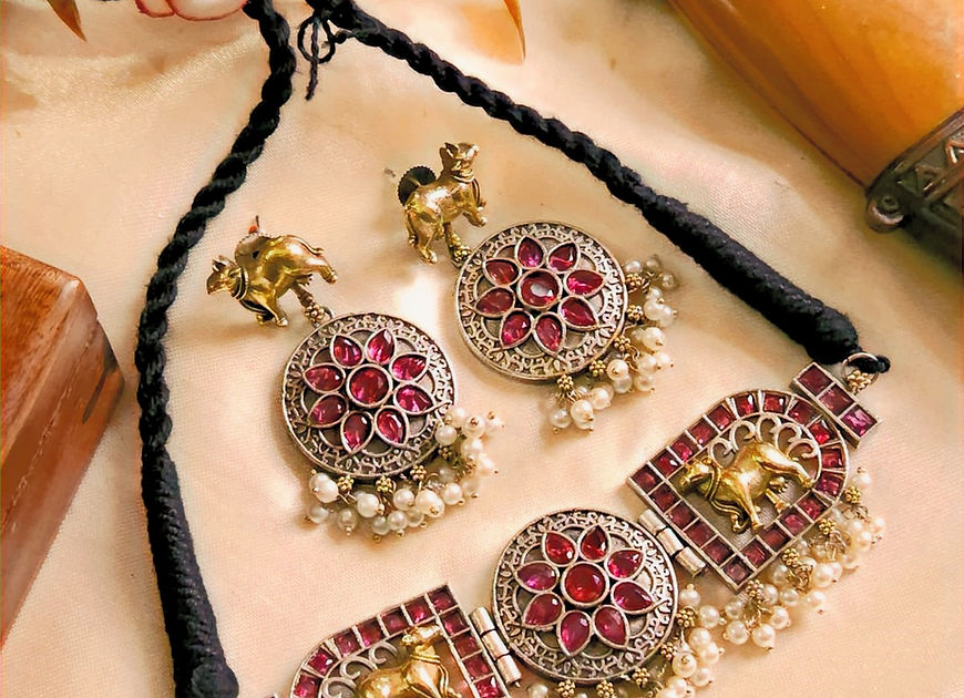 Smidha Pink Stone Choker