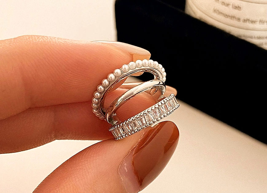 Baguette CZ Pearl Ear Cuff Earrings!!